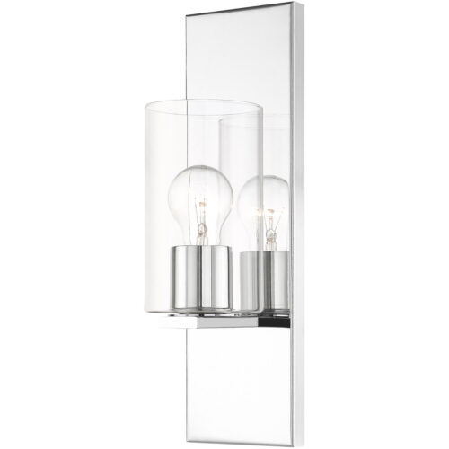 4.5 inch 1 Light Polished Chrome Wall Sconce with Clear Glass Shade-Lighting LumensWall Sconces