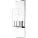 4.5 inch 1 Light Polished Chrome Wall Sconce with Clear Glass Shade-Lighting LumensWall Sconces