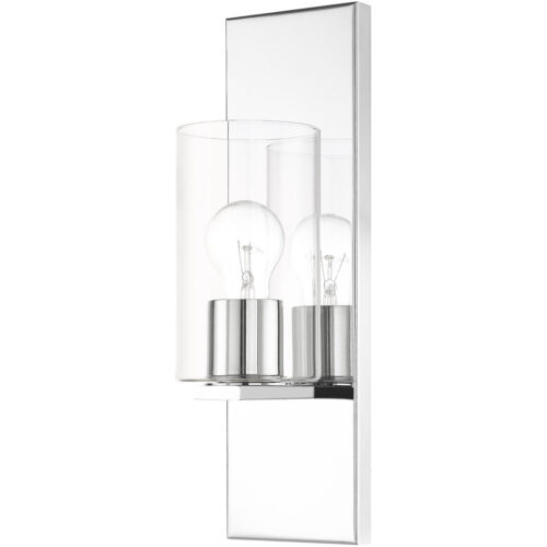 4.5 inch 1 Light Polished Chrome Wall Sconce with Clear Glass Shade-Lighting LumensWall Sconces