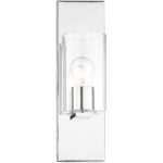 4.5 inch 1 Light Polished Chrome Wall Sconce with Clear Glass Shade-Lighting LumensWall Sconces