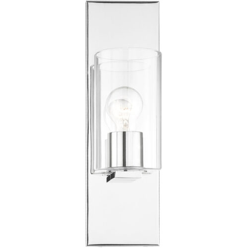 4.5 inch 1 Light Polished Chrome Wall Sconce with Clear Glass Shade-Lighting LumensWall Sconces