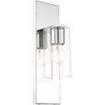 4.5 inch 1 Light Polished Chrome Wall Sconce with Clear Glass Shade-Lighting LumensWall Sconces