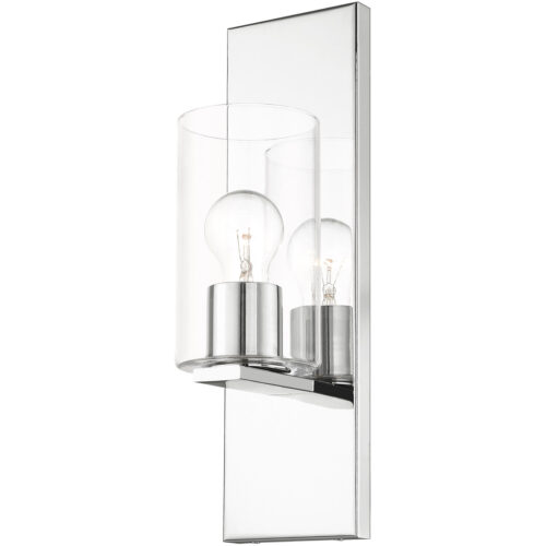 4.5 inch 1 Light Polished Chrome Wall Sconce with Clear Glass Shade-Lighting LumensWall Sconces