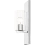 4.5 inch 1 Light Polished Chrome Wall Sconce with Clear Glass Shade-Lighting LumensWall Sconces