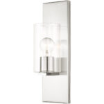 4.5 inch 1 Light Brushed Nickel Wall Sconce with Clear Glass Shade-Lighting LumensWall Sconces