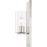 4.5 inch 1 Light Brushed Nickel Wall Sconce with Clear Glass Shade-Lighting LumensWall Sconces