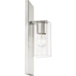 4.5 inch 1 Light Brushed Nickel Wall Sconce with Clear Glass Shade-Lighting LumensWall Sconces