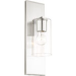 4.5 inch 1 Light Brushed Nickel Wall Sconce with Clear Glass Shade-Lighting LumensWall Sconces