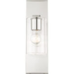 4.5 inch 1 Light Brushed Nickel Wall Sconce with Clear Glass Shade-Lighting LumensWall Sconces