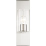 4.5 inch 1 Light Brushed Nickel Wall Sconce with Clear Glass Shade-Lighting LumensWall Sconces