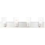 35.5 inch 4 Light Brushed Nickel Bathroom Vanity light fixture with Clear Glass Shade-Lighting LumensBath/Vanity