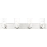 35.5 inch 4 Light Brushed Nickel Bathroom Vanity light fixture with Clear Glass Shade-Lighting LumensBath/Vanity