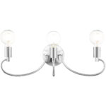 22 inch 3 Light Polished Chrome Bathroom Vanity light fixture with Steel base material-Lighting LumensBath/Vanity