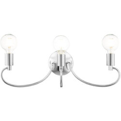 22 inch 3 Light Polished Chrome Bathroom Vanity light fixture with Steel base material-Lighting LumensBath/Vanity