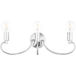 22 inch 3 Light Polished Chrome Bathroom Vanity light fixture with Steel base material-Lighting LumensBath/Vanity