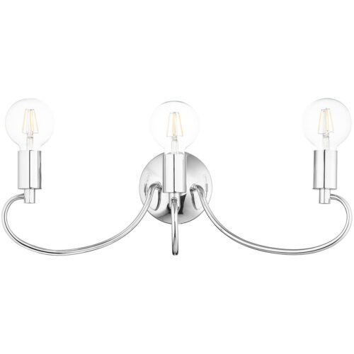 22 inch 3 Light Polished Chrome Bathroom Vanity light fixture with Steel base material-Lighting LumensBath/Vanity