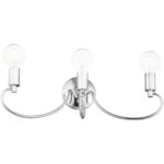 22 inch 3 Light Polished Chrome Bathroom Vanity light fixture with Steel base material-Lighting LumensBath/Vanity