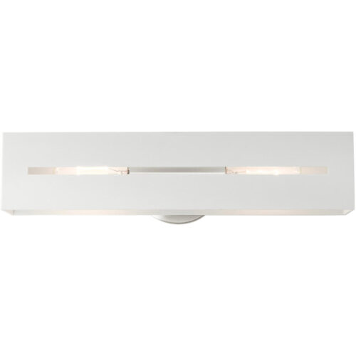 16682-13 2 Light Textured White with Brushed Nickel Finish Accents ADA Vanity Sconce-Lighting LumensWall Sconces