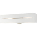 16682-13 2 Light Textured White with Brushed Nickel Finish Accents ADA Vanity Sconce-Lighting LumensWall Sconces