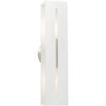 16682-13 2 Light Textured White with Brushed Nickel Finish Accents ADA Vanity Sconce-Lighting LumensWall Sconces