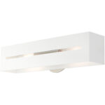 16682-13 2 Light Textured White with Brushed Nickel Finish Accents ADA Vanity Sconce-Lighting LumensWall Sconces