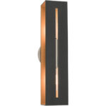 16682-14 2 Light Textured Black with Brushed Nickel Accents ADA Vanity Sconce-Lighting LumensWall Sconces