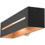 16682-14 2 Light Textured Black with Brushed Nickel Accents ADA Vanity Sconce-Lighting LumensWall Sconces