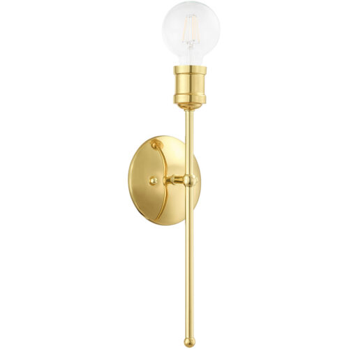 5 inch 1 Light Polished Brass Wall Sconce with Steel base material-Lighting LumensWall Sconces