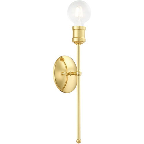 5 inch 1 Light Polished Brass Wall Sconce with Steel base material-Lighting LumensWall Sconces