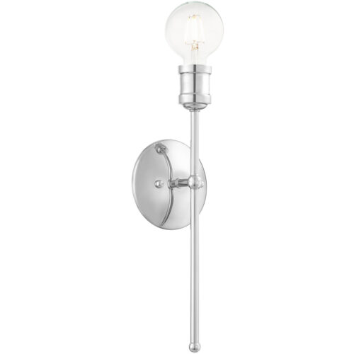 5 inch 1 Light Polished Chrome Wall Sconce with Steel base material-Lighting LumensWall Sconces