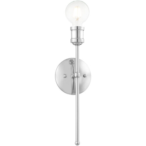 5 inch 1 Light Polished Chrome Wall Sconce with Steel base material-Lighting LumensWall Sconces