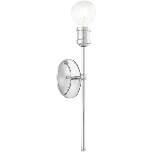 5 inch 1 Light Polished Chrome Wall Sconce with Steel base material-Lighting LumensWall Sconces