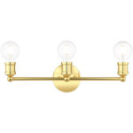 20.25 inch 3 Light Polished Brass Bathroom Vanity light fixture with Steel base material-Lighting LumensBath/Vanity