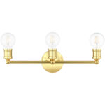 20.25 inch 3 Light Polished Brass Bathroom Vanity light fixture with Steel base material-Lighting LumensBath/Vanity