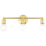 20.25 inch 3 Light Polished Brass Bathroom Vanity light fixture with Steel base material-Lighting LumensBath/Vanity