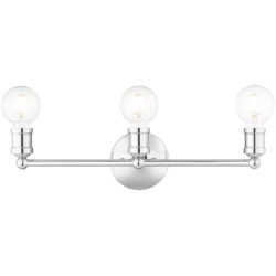 20.25 inch 3 Light Polished Chrome Bathroom Vanity light fixture with Steel base material-Lighting LumensBath/Vanity