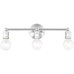 20.25 inch 3 Light Polished Chrome Bathroom Vanity light fixture with Steel base material-Lighting LumensBath/Vanity