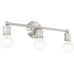 20.25 inch 3 Light Brushed Nickel Bathroom Vanity light fixture with Steel base material-Lighting LumensBath/Vanity