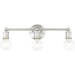 20.25 inch 3 Light Brushed Nickel Bathroom Vanity light fixture with Steel base material-Lighting LumensBath/Vanity