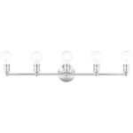 33.875 inch 5 Light Polished Chrome Bathroom Vanity light fixture with Steel base material-Lighting LumensBath/Vanity