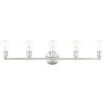 33.875 inch 5 Light Polished Chrome Bathroom Vanity light fixture with Steel base material-Lighting LumensBath/Vanity