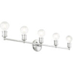 33.875 inch 5 Light Polished Chrome Bathroom Vanity light fixture with Steel base material-Lighting LumensBath/Vanity