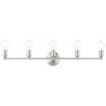 33.875 inch 5 Light Brushed Nickel Bathroom Vanity light fixture with Steel base material-Lighting LumensBath/Vanity