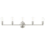 33.875 inch 5 Light Brushed Nickel Bathroom Vanity light fixture with Steel base material-Lighting LumensBath/Vanity