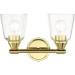 16782-02 2 Light Polished Brass Vanity Sconce-Lighting LumensWall Sconces