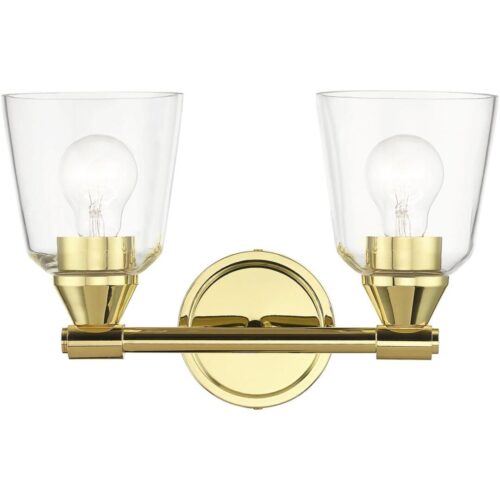 16782-02 2 Light Polished Brass Vanity Sconce-Lighting LumensWall Sconces