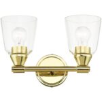 16782-02 2 Light Polished Brass Vanity Sconce-Lighting LumensWall Sconces