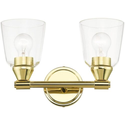 16782-02 2 Light Polished Brass Vanity Sconce-Lighting LumensWall Sconces