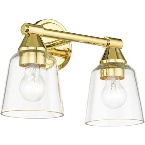 16782-02 2 Light Polished Brass Vanity Sconce-Lighting LumensWall Sconces