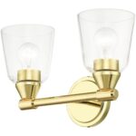 16782-02 2 Light Polished Brass Vanity Sconce-Lighting LumensWall Sconces